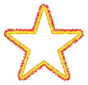 Fiery Outlined Star Stock Illustration