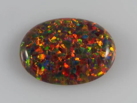Fiery Oval Black Opal Stock Photos