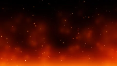 Fiery Particles Floating Against Dark Red Orange Gradient Background Видео 331268352