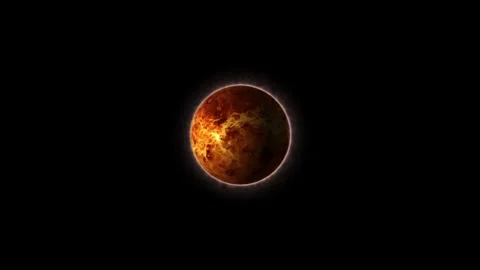 Fiery Planet in Space: A Dramatic and Mysterious Visual Stock Footage 318175391