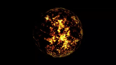 Fiery planet surface with flowing lava Stock Footage 323344498