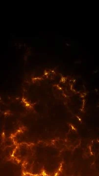 Fiery plasma texture with burning orange cracks and smoky glow, dark abstra.. Stock Illustration