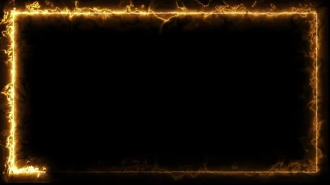 Fiery rectangular border with electric energy animating dynamic glow motion. Stock Footage 334908582
