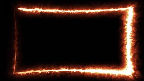Fiery rectangular border frame dynamic motion Stock Footage 330445343