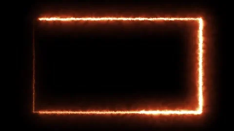 Fiery rectangular frame glowing in darkness Vidéo 330444794