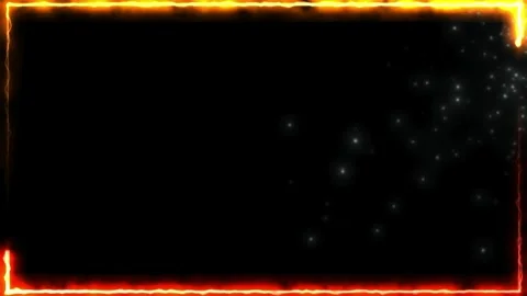 Fiery rectangular frames with floating glowing particles in triple screen layout 動画素材 338387569