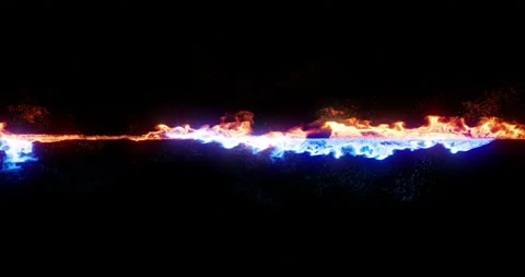 Fiery red and icy blue line of energy visual effect loop. Stock Footage 146423558
