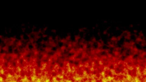 Fiery red and yellow flames with smoke and glowing embers create a hot Stock Footage 276832457