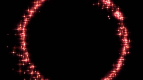 A fiery red circle of light in black background Stock Footage 138554843