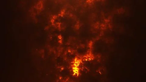 Fiery red flame texture with glowing energy clouds and burning particles. A.. Stock Illustration