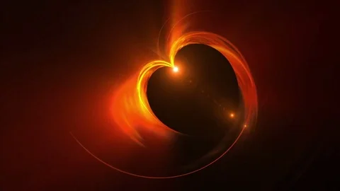 Fiery red heart with flare, the concept of love Stock-Footage 72362900