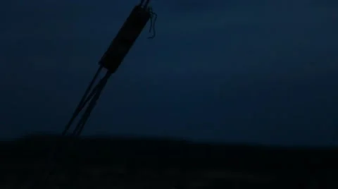 Fiery Red Lightning Stock Footage 64216724