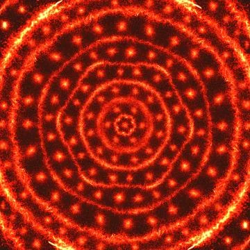 Fiery Red &amp; Orange Ritual Circle Pattern – Ancient Illustration Stock-Illustration