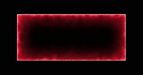 Fiery red rectangle on a black background. Abstract rectangle, sun flame frame Stock Footage 171035756