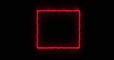 Fiery red rectangle on a black background. Abstract rectangle, sun flame frame Stock Footage 172046023