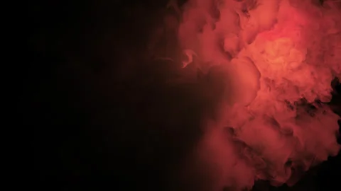 Fiery red smoke cloud with glowing light, atmospheric haze abstract background Stock-Footage 328526131