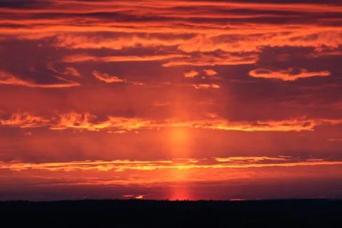 Fiery red sunset Foto stock