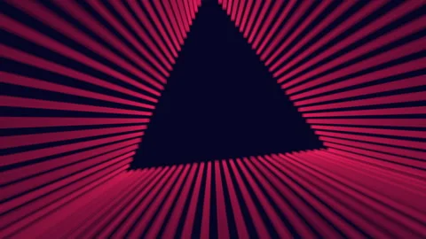 Fiery red triangle reveals intricate glowing design Vídeo Stock 281909646