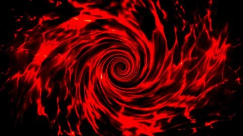 Fiery red vortex swirls on black Stock Illustration