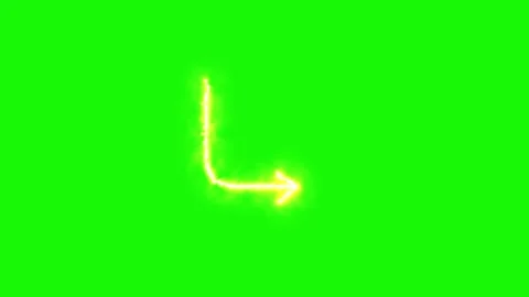 Fiery Right-Turn Arrow Animation on Vibrant Green Background Stock Footage 324935848