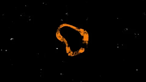 Fiery Rings Evolving in Darkness with Subtle Sparkles for Dramatic Effect Stock Footage 342517323