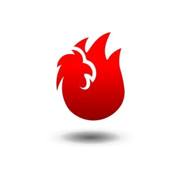 Fiery rooster logo. fire and chicken logo combination. spicy chicken fast f.. Stock Illustration