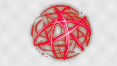 A fiery rotating sphere on a black screen. Stock Footage 236398147