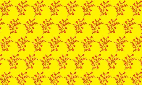 A fiery seamless vector pattern with a vintage brown and yellow floral design, p Illustrazione stock