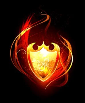 Fiery Shield Stock Illustration