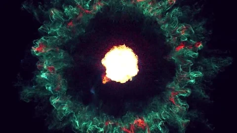 Fiery Shockwave Particle Explosion and Cosmic Energy Portal Loop 動画素材 341981750