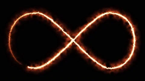 Fiery sign of infinity. Fire in motion. Burning. Stock Footage 170897943