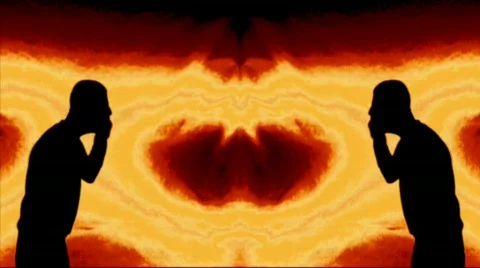 Fiery Silhouette Raging Stock Footage 630740