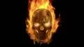 Fiery skull burning in loop with particles HD Footage