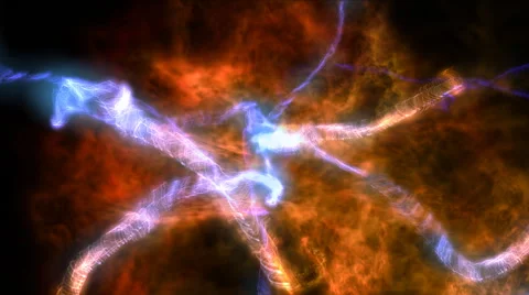 Fiery snakes appearing from the flames Stock Footage 46053488