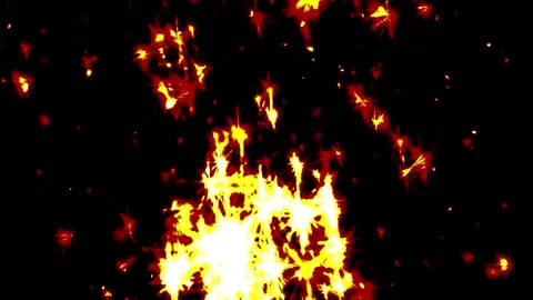 Fiery sparks explode against a deep black void Stock Footage 330738624