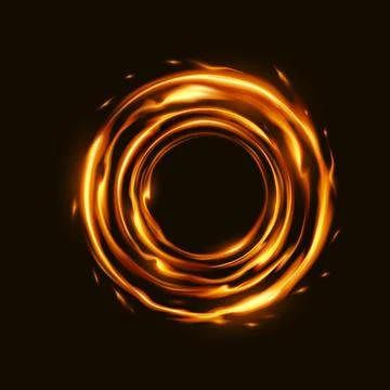 Fiery Spiral on a Dark Background Stock Illustration
