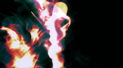 Fiery splashes of particles in the dark, 3D animation, looping Stock Footage 65024282