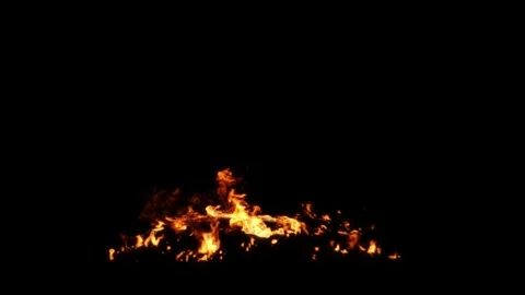 Fiery spread combustion on ground  black backgrounds rendering Vídeos de archivo 330665969