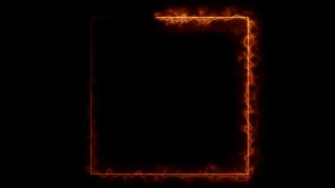 Fiery square frame glowing orange heat Stock Illustration