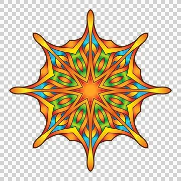 Fiery star burst mandala vector Stock Illustration
