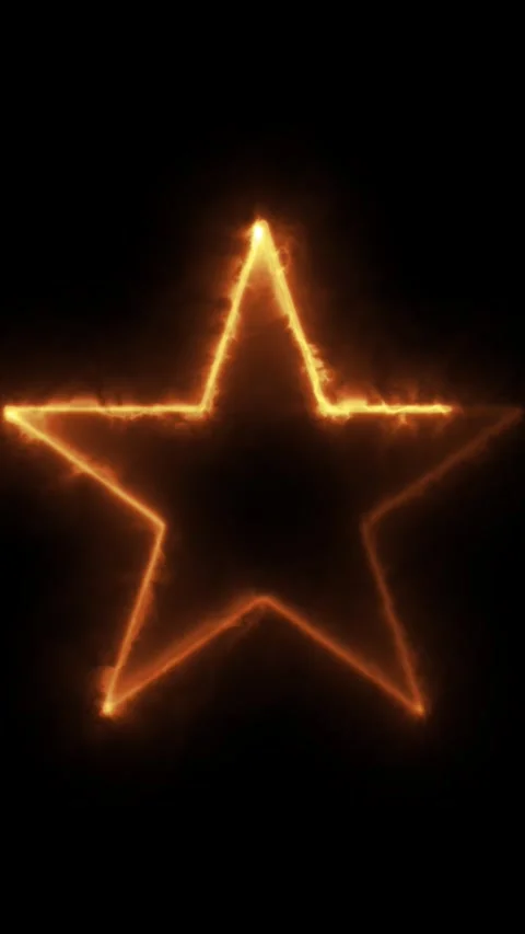 Fiery star symbol glowing and pulsating on black background motion. Stock-Footage 337710321