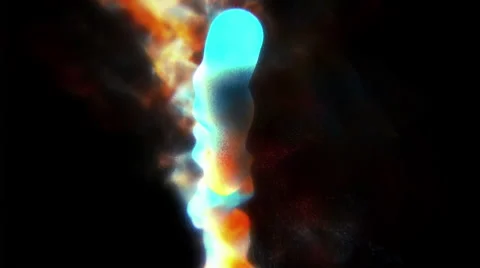 Fiery stream of particles upward, 3D animation, looping Stock Footage 64997692