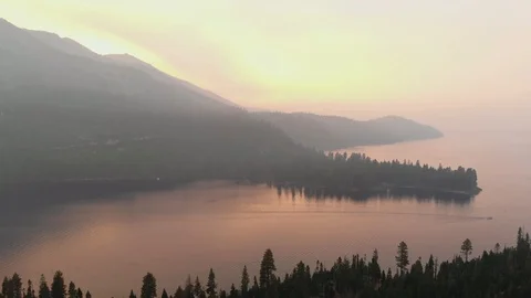 Fiery Sunset Aerial Stock Footage 97681370