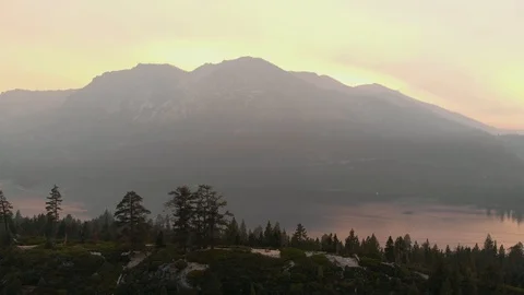 Fiery Sunset Aerial Stock Footage 97681652