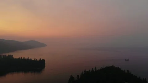 Fiery Sunset Aerial Stock Footage 97682244