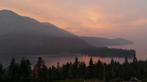 Fiery Sunset Aerial Stock Footage 97682353