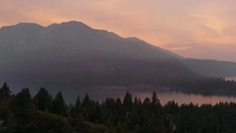 Fiery Sunset Aerial Stock Footage 97682649