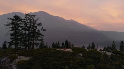 Fiery Sunset Aerial Stock Footage 97682961