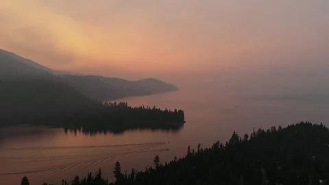 Fiery Sunset Aerial Stock Footage 97682970