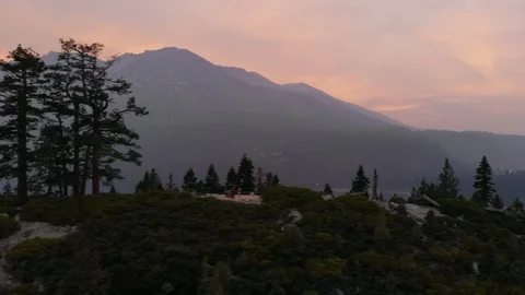 Fiery Sunset Aerial Stock Footage 97683041